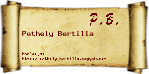 Pethely Bertilla névjegykártya